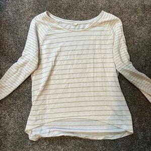 Love Riche Cream Long Sleeve Striped Top